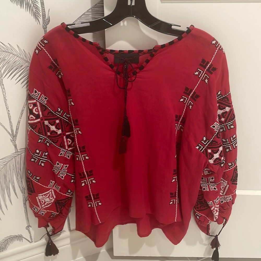 Nili Lotan embroidered blouse size small